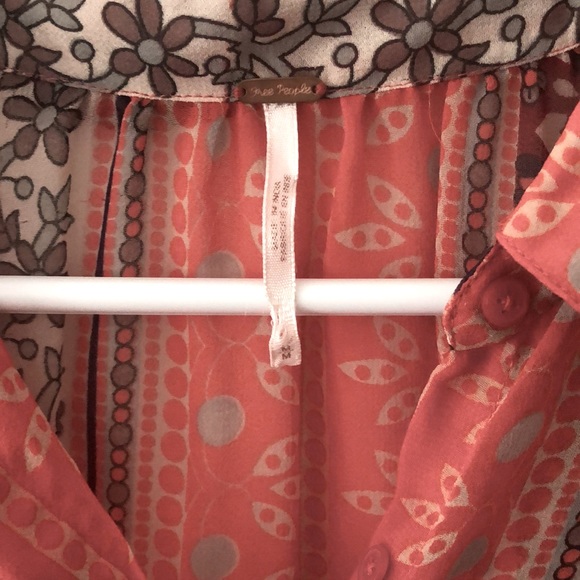 Free People coral blouse M - Picture 3 of 3